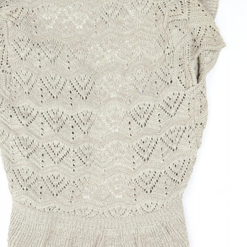 Soon Womens Beige   Wrap Jumper Size 14