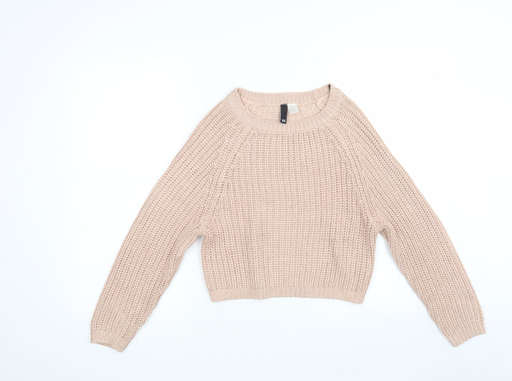 Divided Womens Beige  Knit Pullover Jumper Size XS