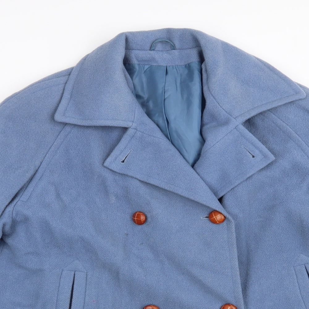 Essentials Womens Blue   Overcoat Coat Size 18
