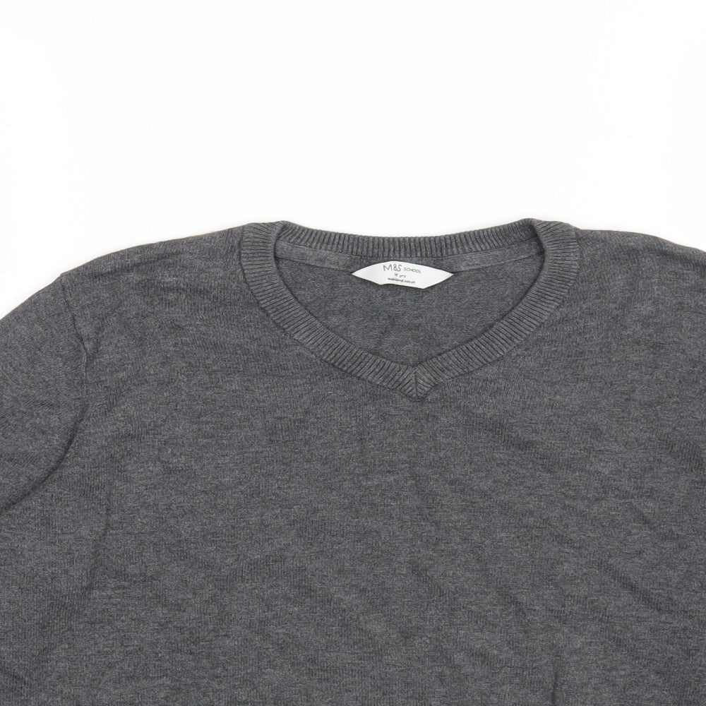 Marks and Spencer Boys Grey  Knit Pullover Jumper Size 11-12 Years