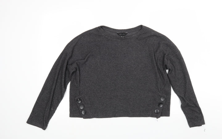 H&M Womens Grey  Knit Pullover Jumper Size M