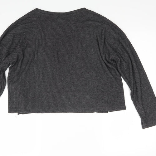 H&M Womens Grey  Knit Pullover Jumper Size M