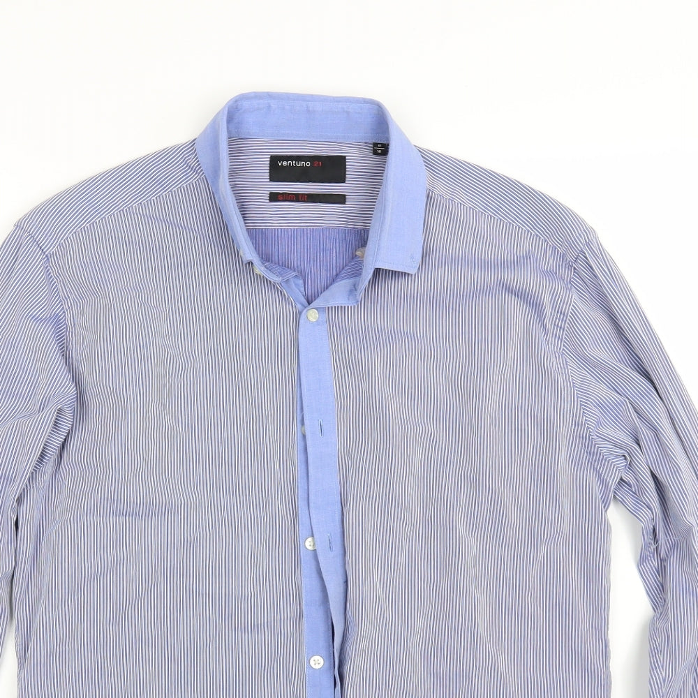 Ventuno Mens Blue    Dress Shirt Size 16