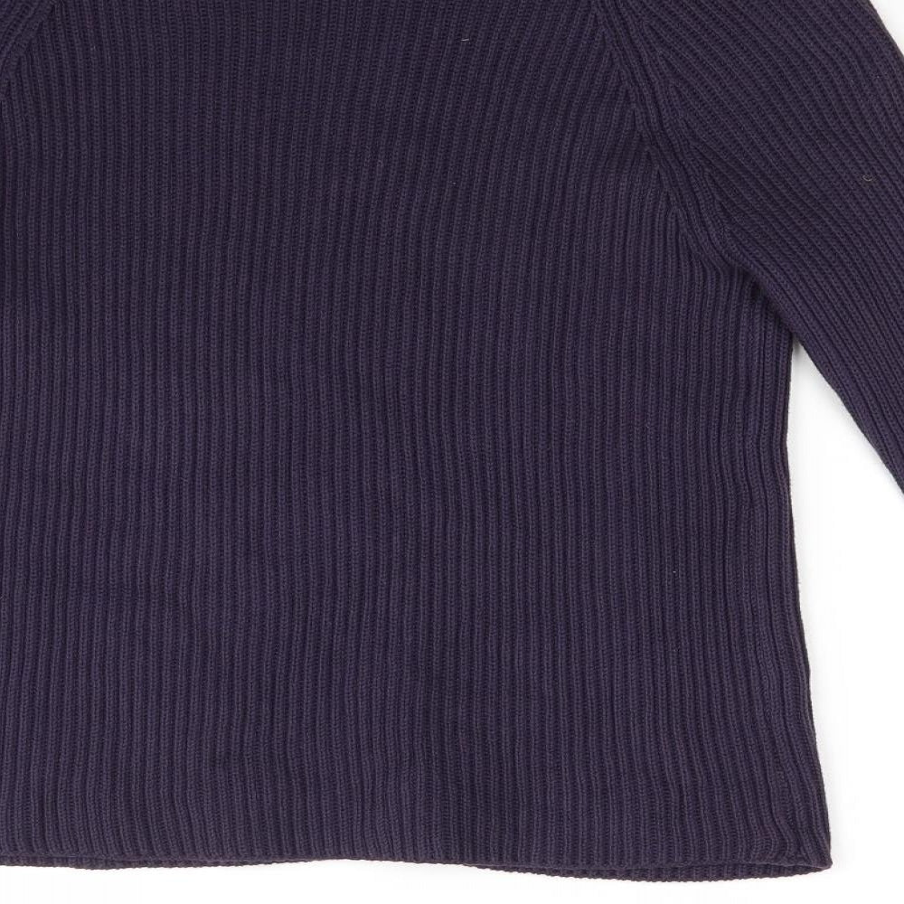United Colors of Benetton Womens Purple  Knit Full Zip Jumper Size M