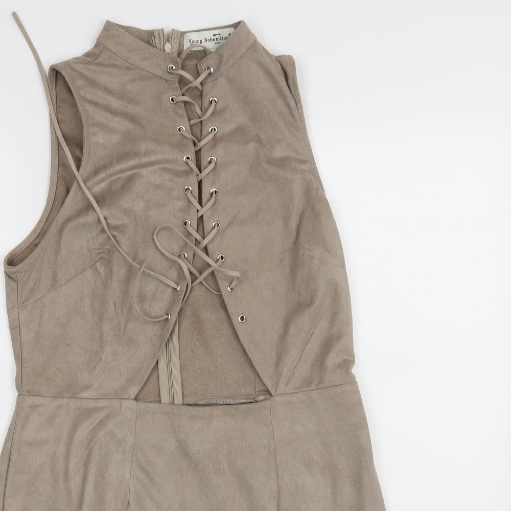 Young Bohemians Womens Beige   A-Line  Size 14