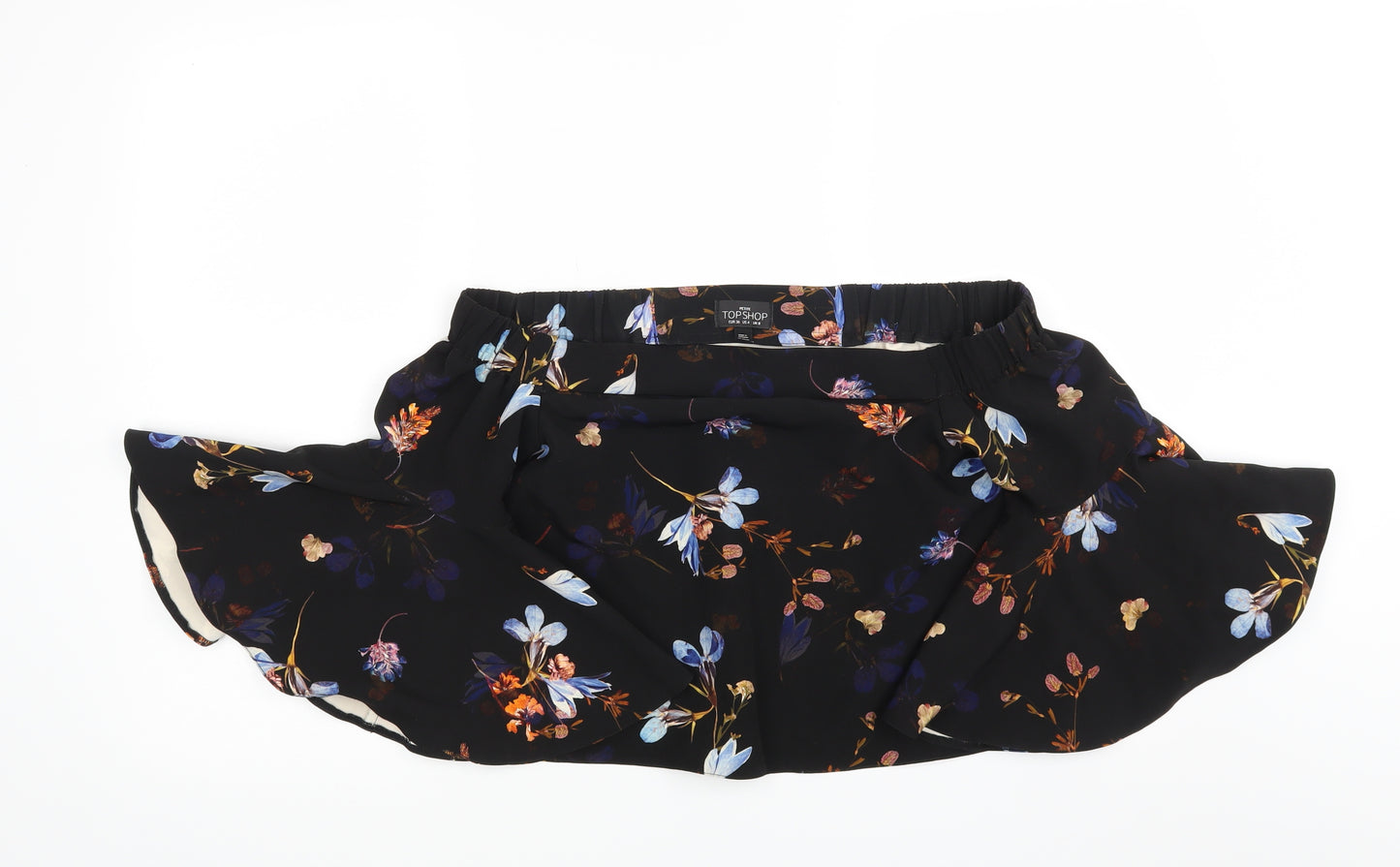 Top shop Womens Black Floral  Basic Blouse Size 8