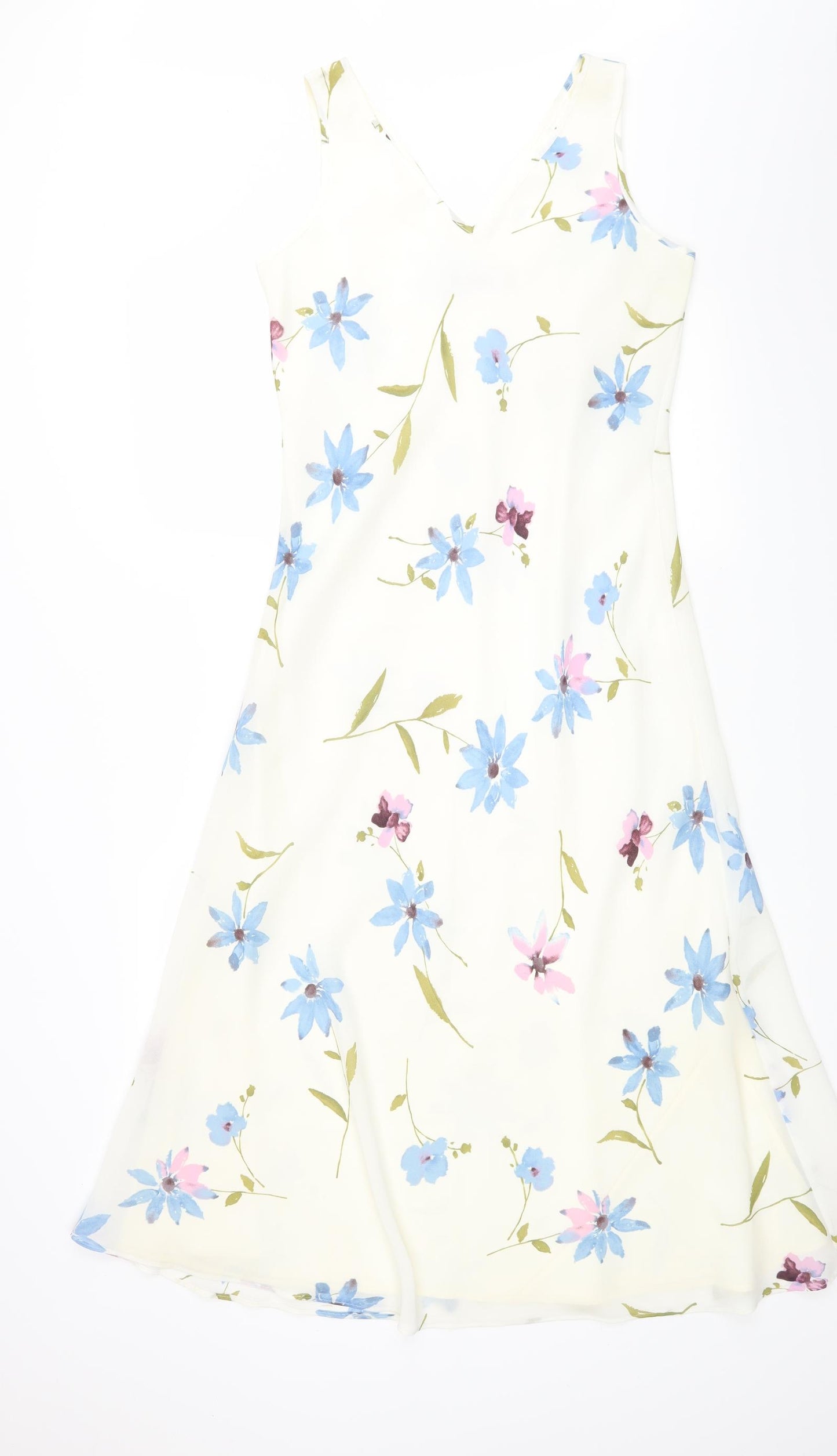 Kaliedoscope Womens White Floral  A-Line  Size 12