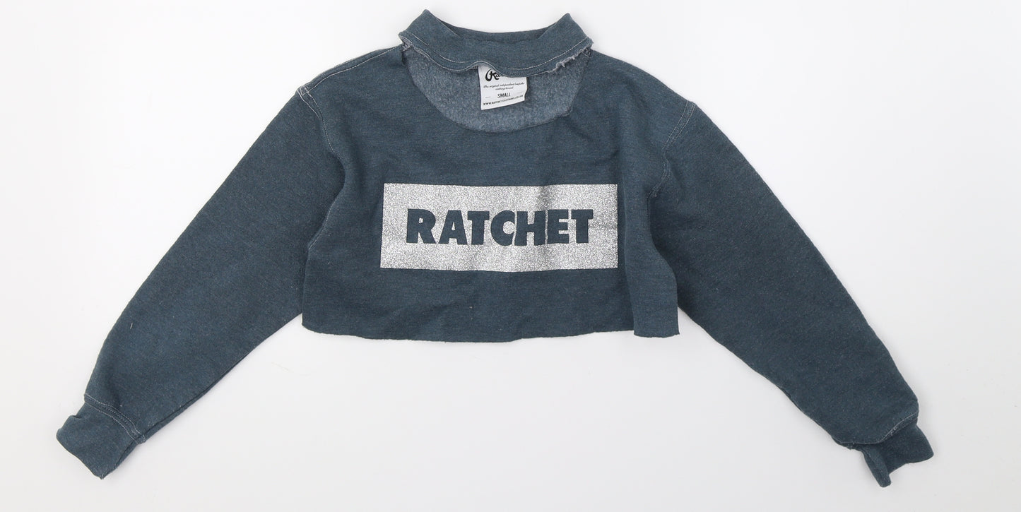 Ratchet Girls Black  Jersey Pullover Sweatshirt Size S  - Ratchet