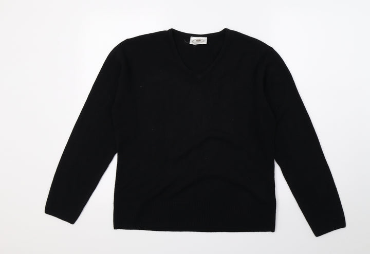 Nightingales Mens Black  Knit Pullover Jumper Size M