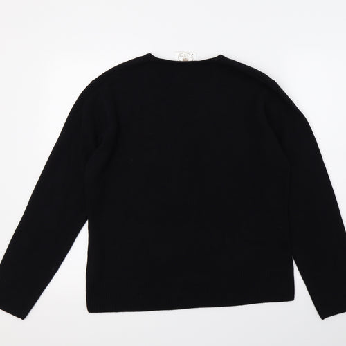 Nightingales Mens Black  Knit Pullover Jumper Size M