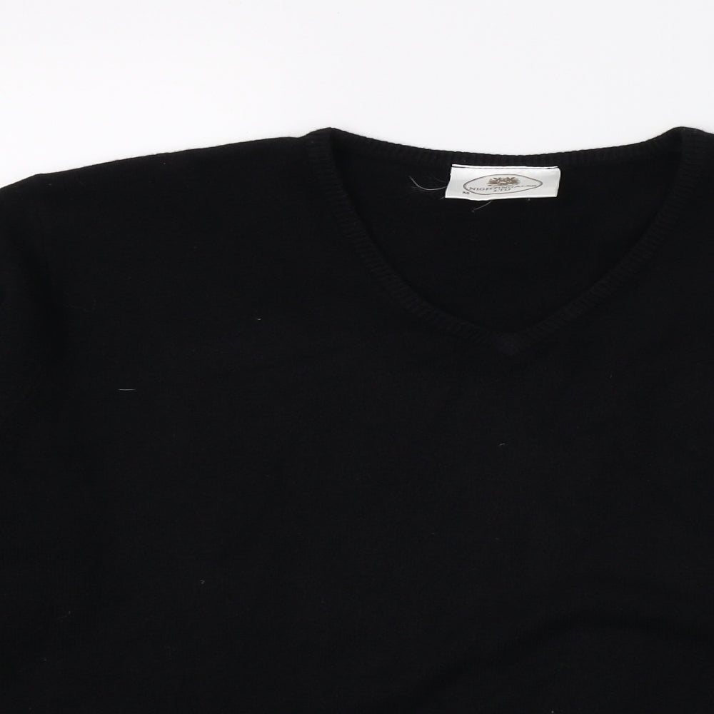 Nightingales Mens Black  Knit Pullover Jumper Size M