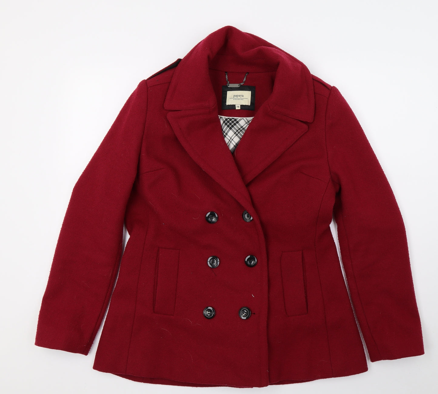 Papaya Womens Red   Pea Coat Coat Size 14