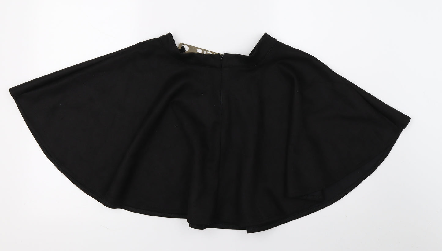 Preworn Womens Black  Velour Flare Skirt Size 30 in