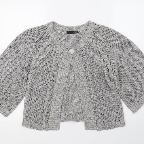 Moda Womens Grey  Knit Cardigan Jumper Size 10
