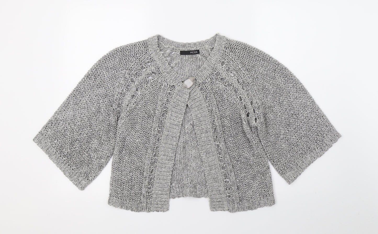 Moda Womens Grey  Knit Cardigan Jumper Size 10