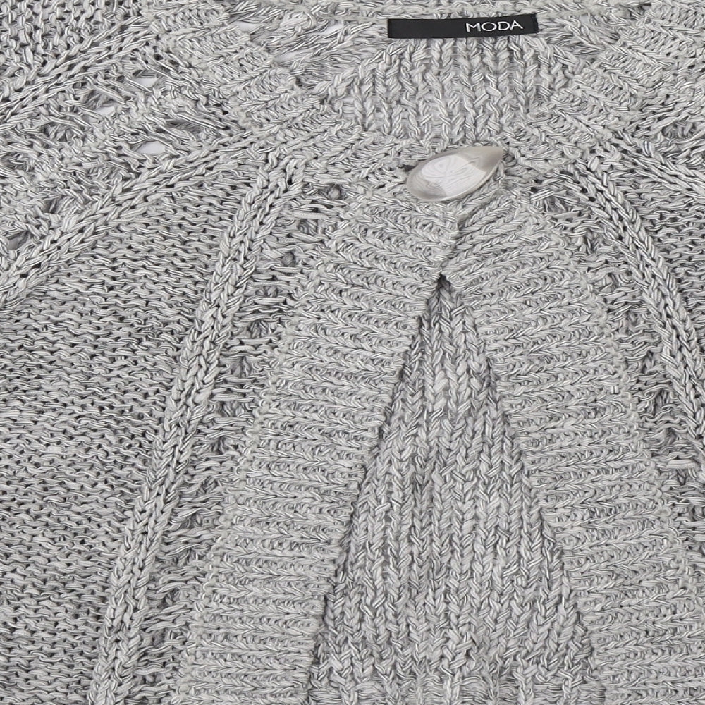 Moda Womens Grey  Knit Cardigan Jumper Size 10