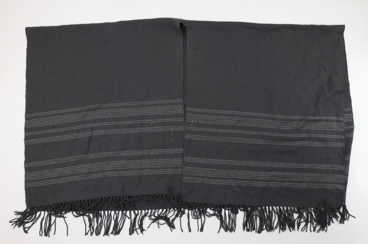 Preworn Womens Grey Striped Knit Shawl/Wrap