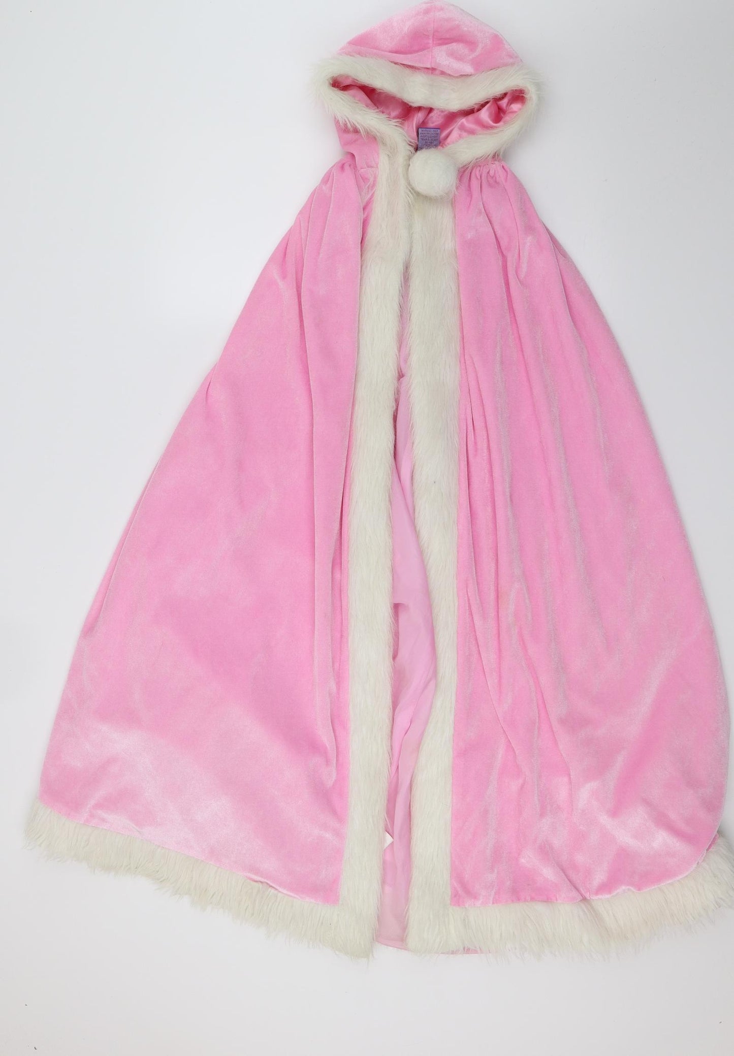 Preworn Girls Pink  Velour Jacket  Size 7-8 Years  - Fancy Dress Cape