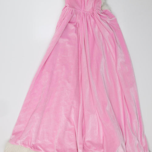Preworn Girls Pink  Velour Jacket  Size 7-8 Years  - Fancy Dress Cape