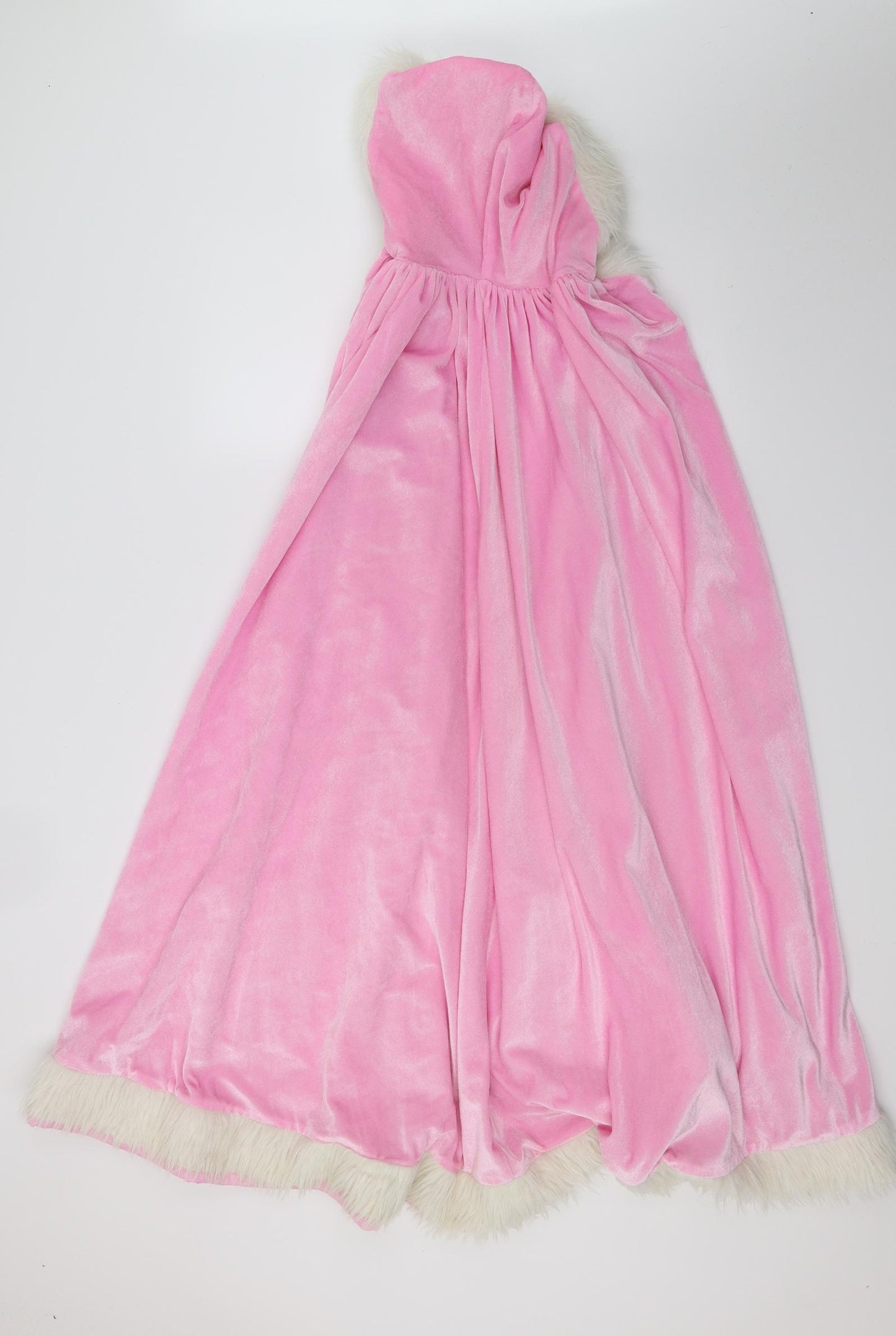 Preworn Girls Pink  Velour Jacket  Size 7-8 Years  - Fancy Dress Cape