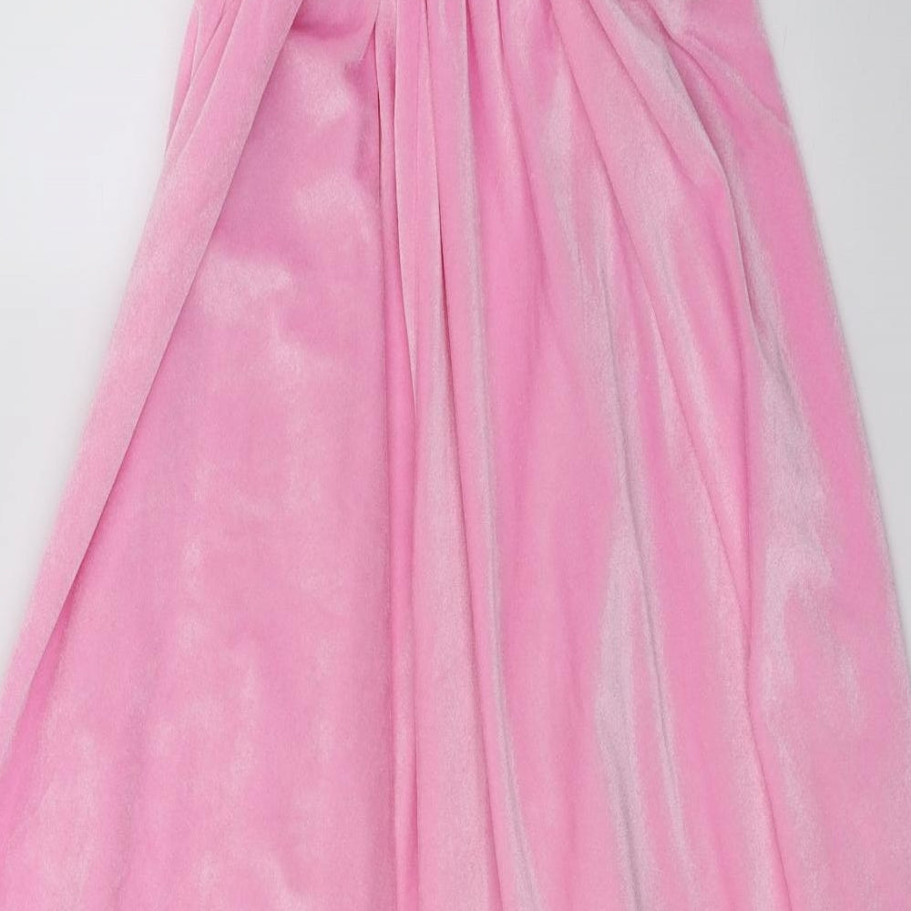 Preworn Girls Pink  Velour Jacket  Size 7-8 Years  - Fancy Dress Cape