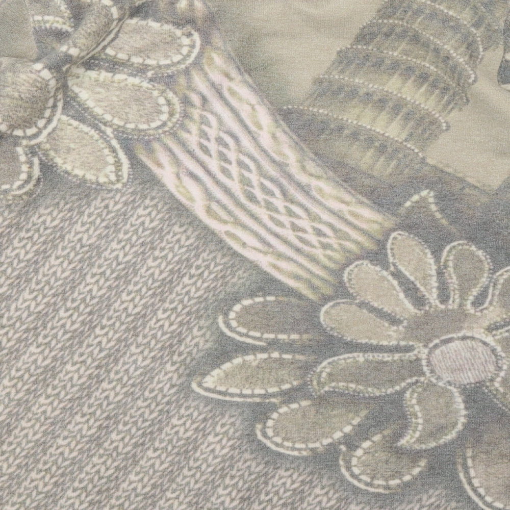 Paramour Womens Beige Geometric Knit Pullover Jumper Size M