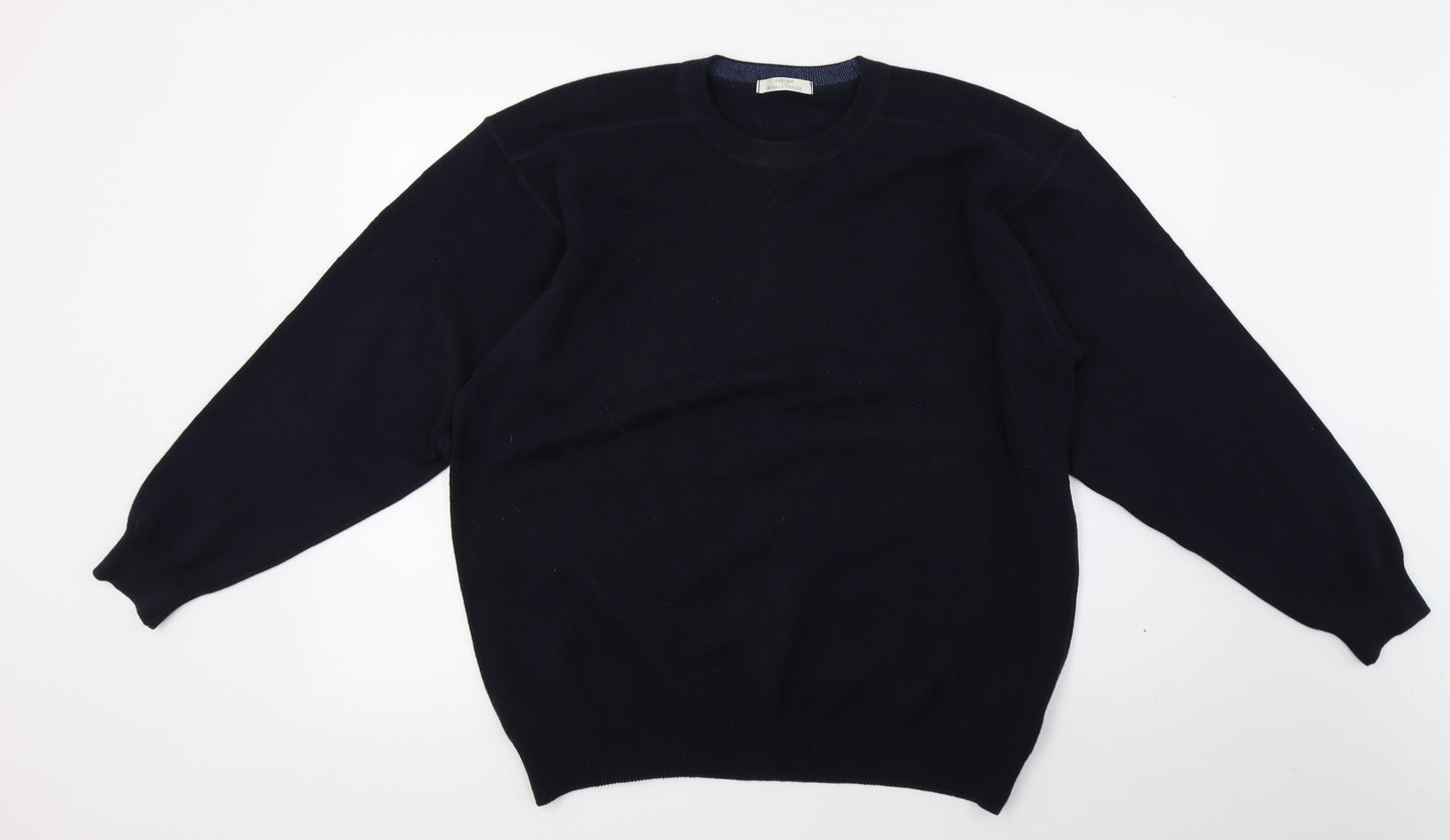 St Michael Mens Blue  Knit Pullover Jumper Size M