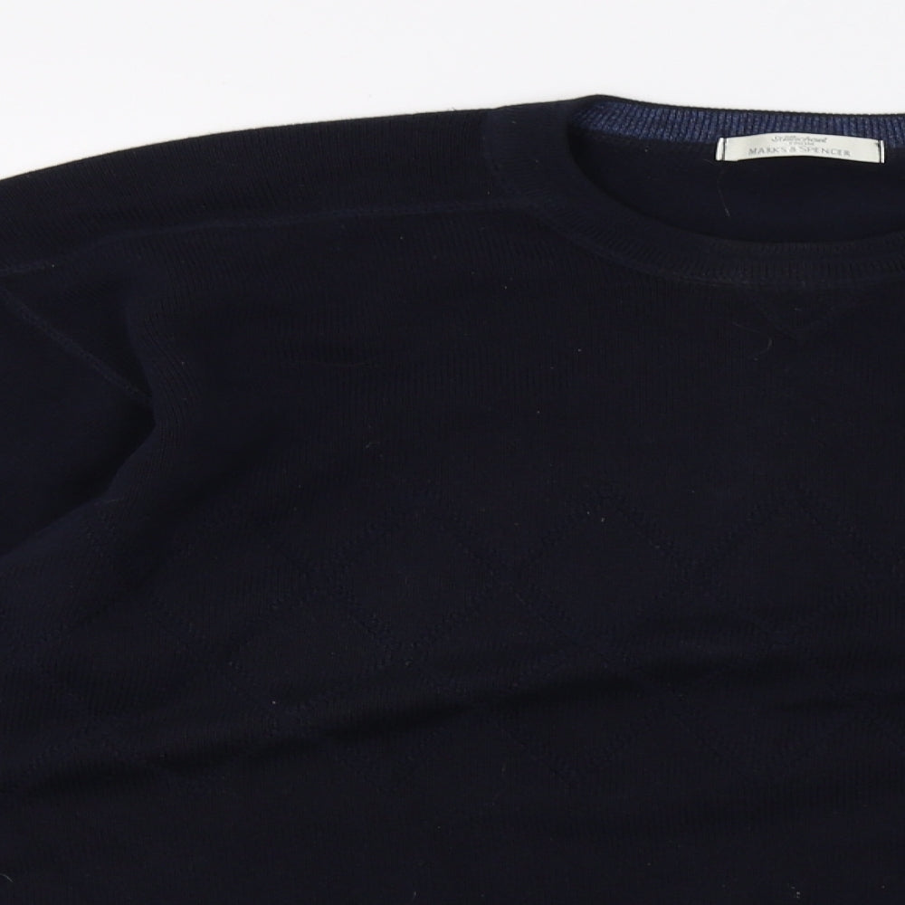 St Michael Mens Blue  Knit Pullover Jumper Size M