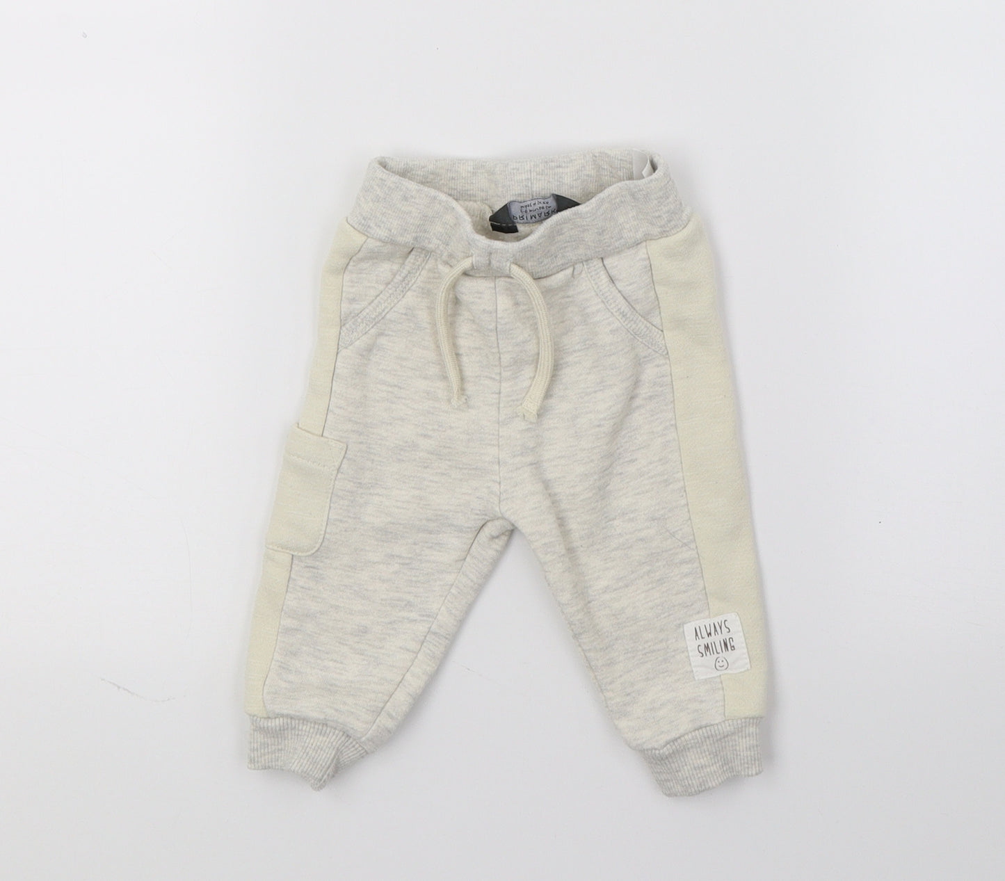 Primark Baby Grey  Jersey Jogger Trousers Size 3-6 Months  - Always smiling