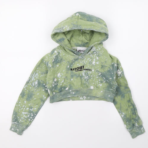 Ratchet Girls Green Geometric Jersey Pullover Hoodie Size S  - Tie dye