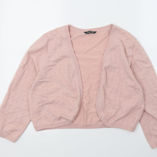 Profile Womens Pink  Knit Shrug Jumper Size 14