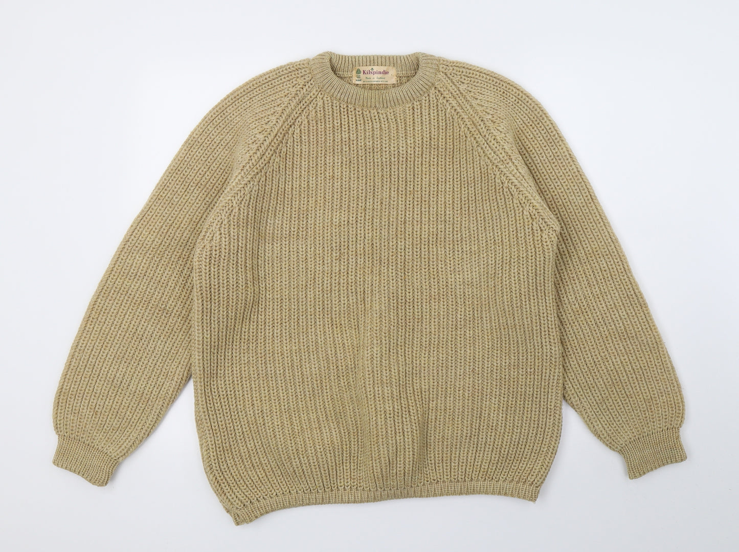 Kilspindie Mens Beige  Knit Pullover Jumper Size L