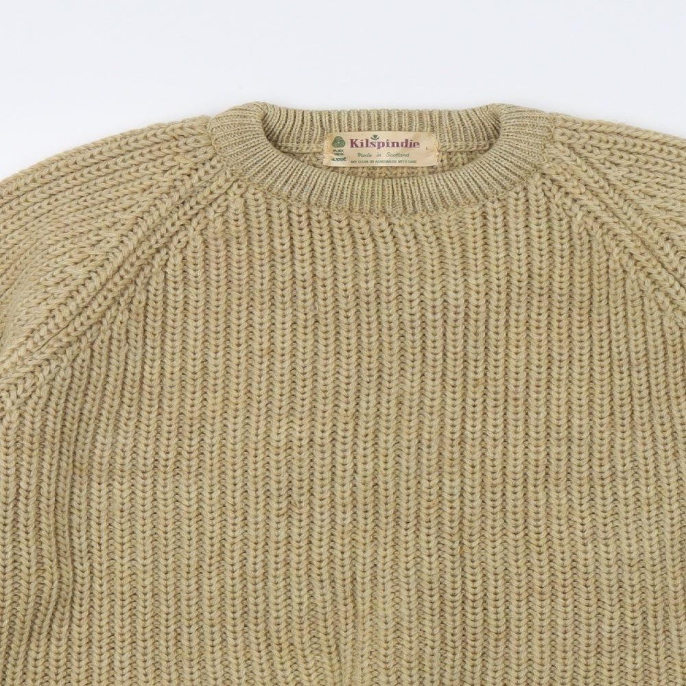 Kilspindie Mens Beige  Knit Pullover Jumper Size L