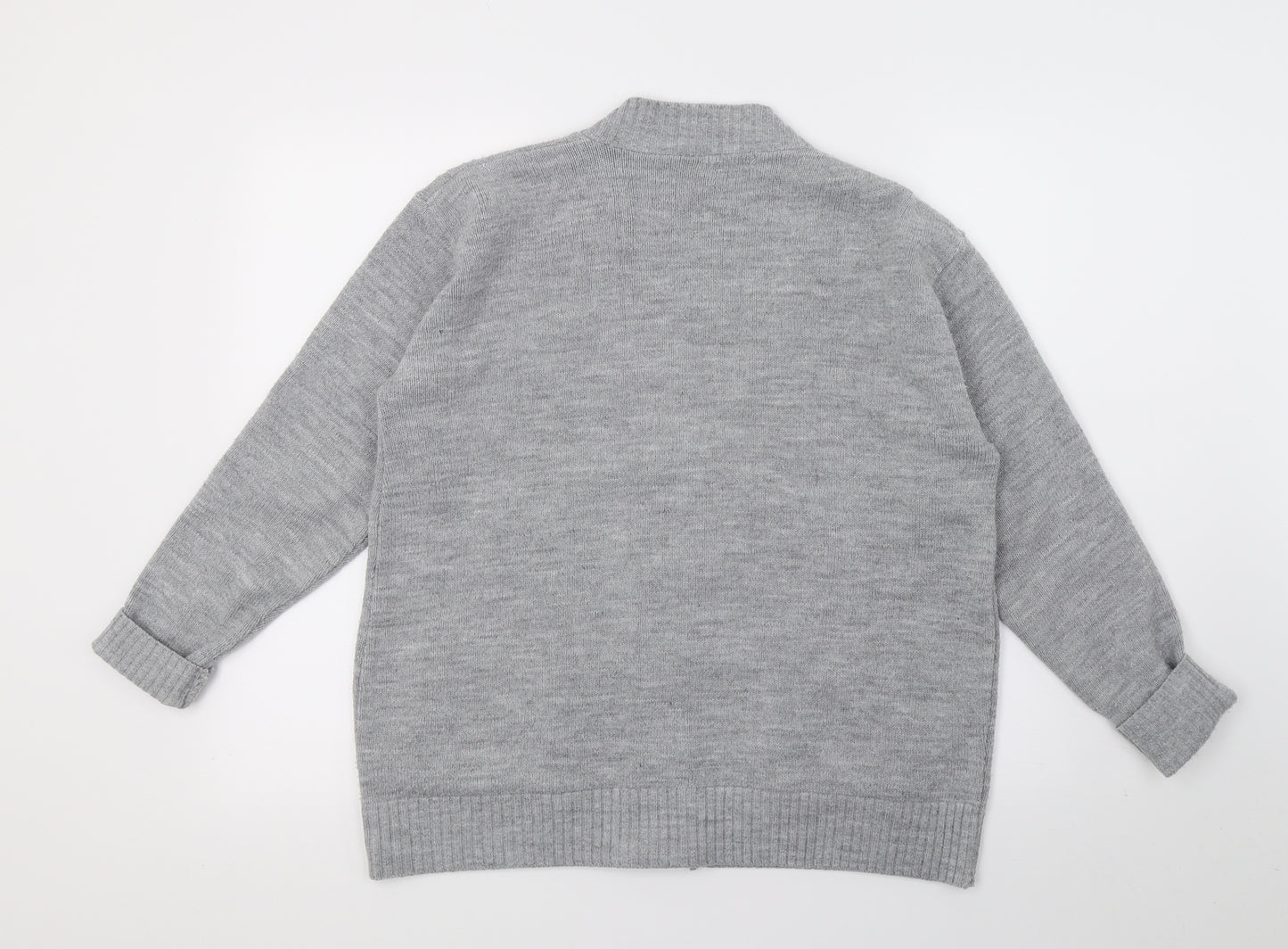 Choice Womens Grey  Knit Cardigan Jumper Size L