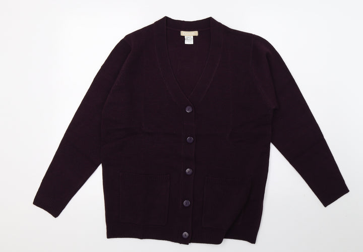 Daxon Womens Purple Knit Cardigan Jumper Size 14