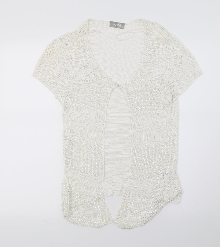 Wallis Womens White Knit Cardigan Jumper Size M