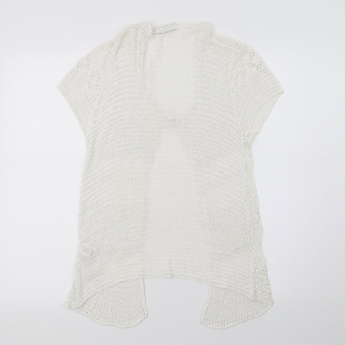 Wallis Womens White  Knit Cardigan Jumper Size M