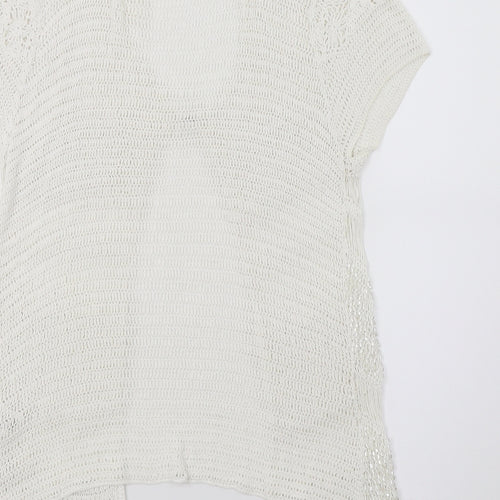 Wallis Womens White  Knit Cardigan Jumper Size M
