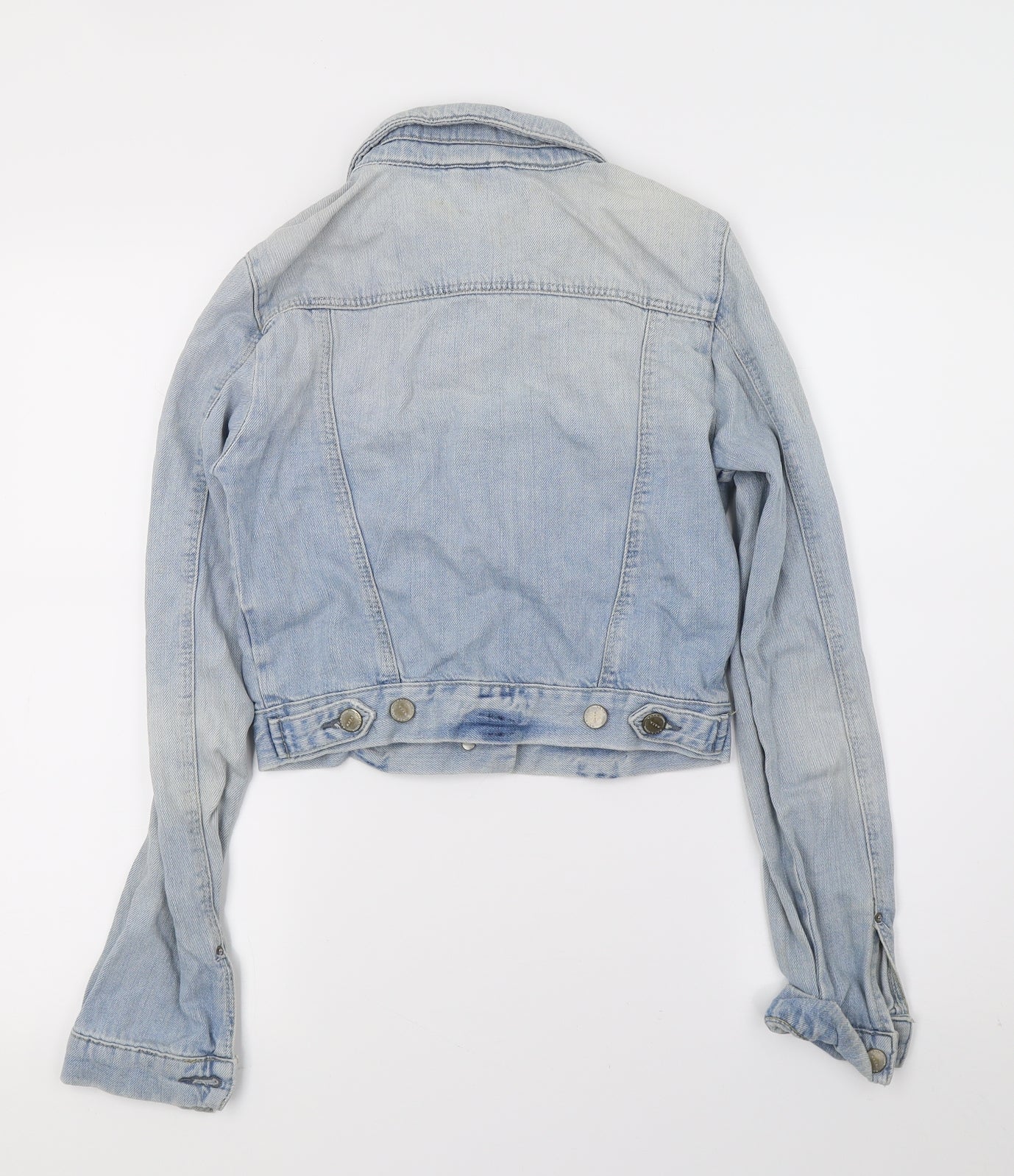 Topshop Womens Blue  Denim Jacket  Size 8  - Distressed