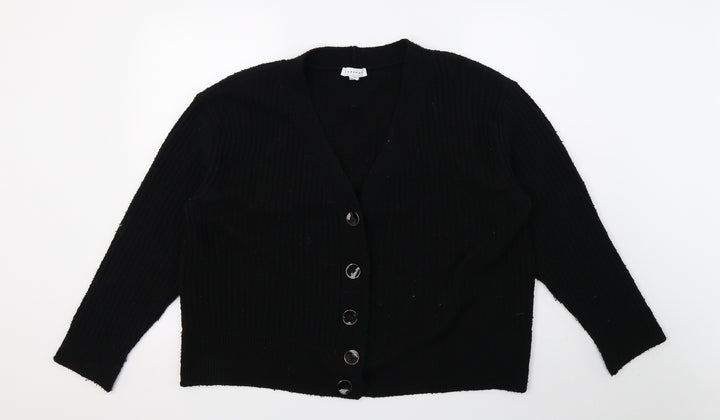 Topshop Womens Black Knit Cardigan Jumper Size M