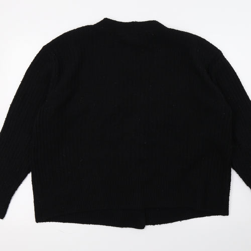 Topshop Womens Black  Knit Cardigan Jumper Size M
