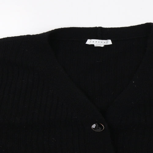 Topshop Womens Black  Knit Cardigan Jumper Size M