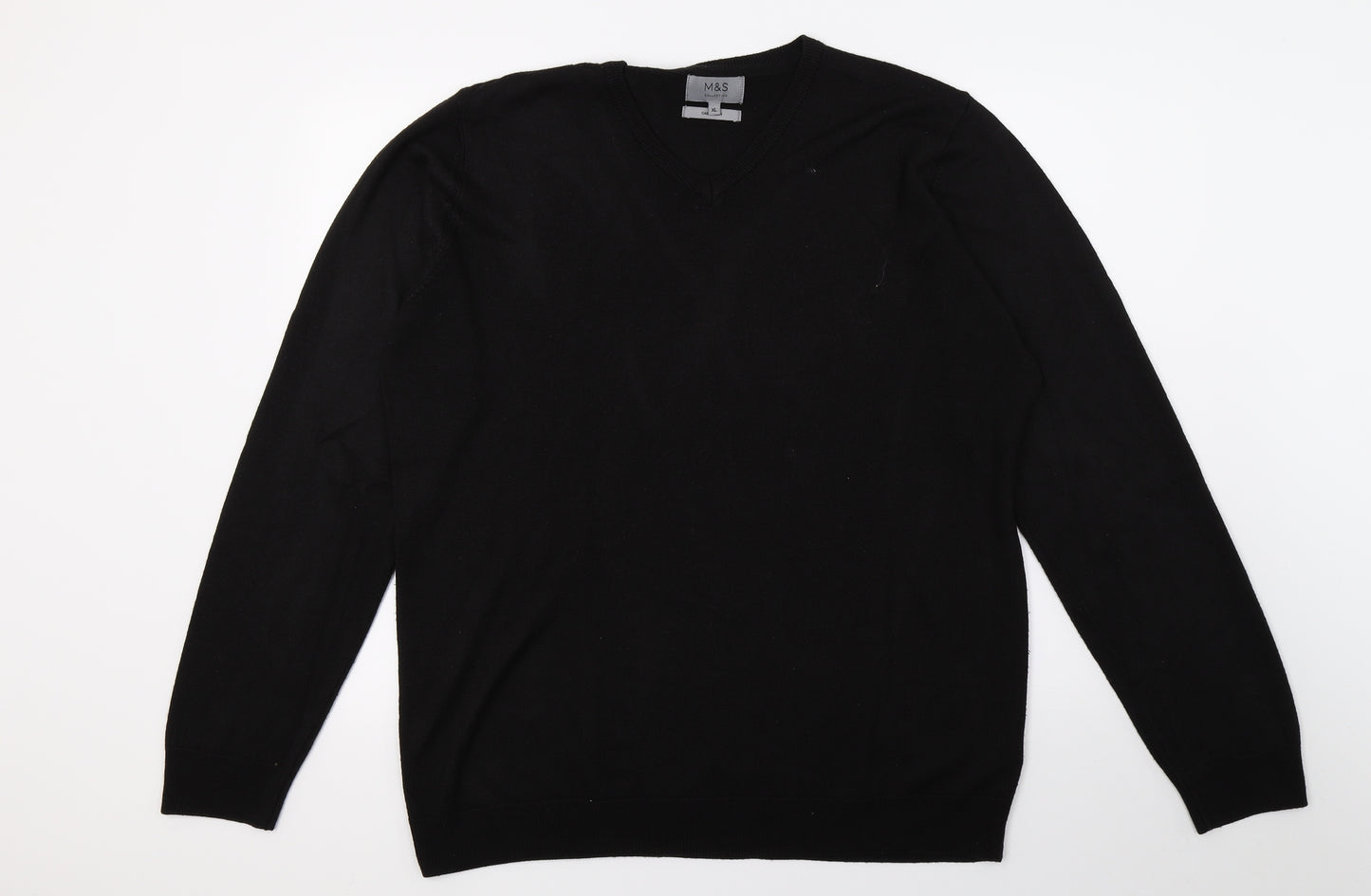 Marks and Spencer Mens Black  Knit Pullover Jumper Size XL