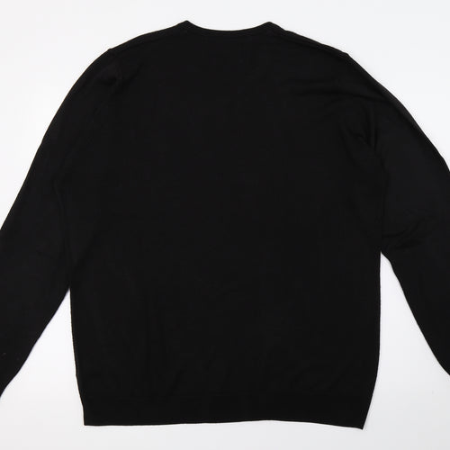 Marks and Spencer Mens Black  Knit Pullover Jumper Size XL