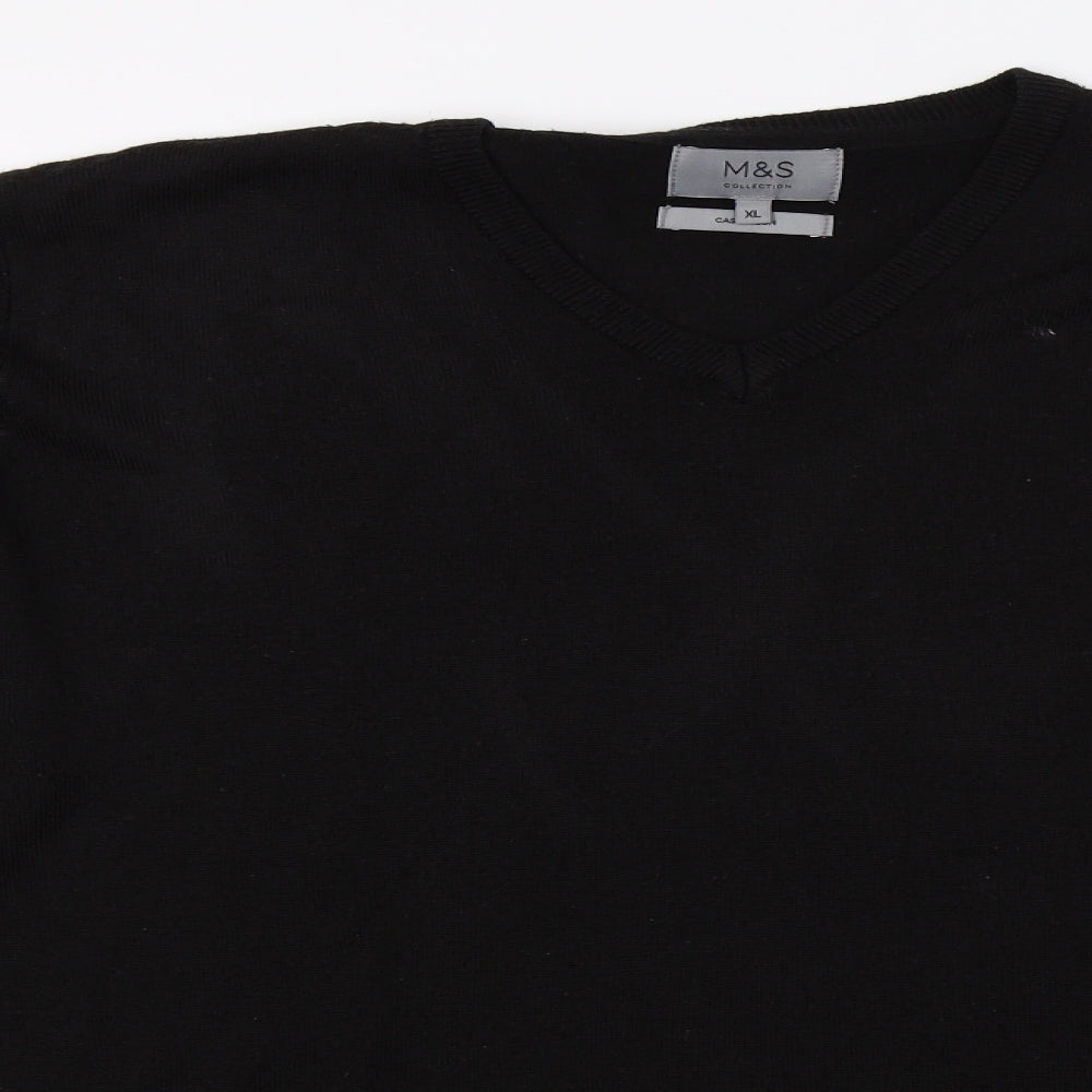 Marks and Spencer Mens Black  Knit Pullover Jumper Size XL