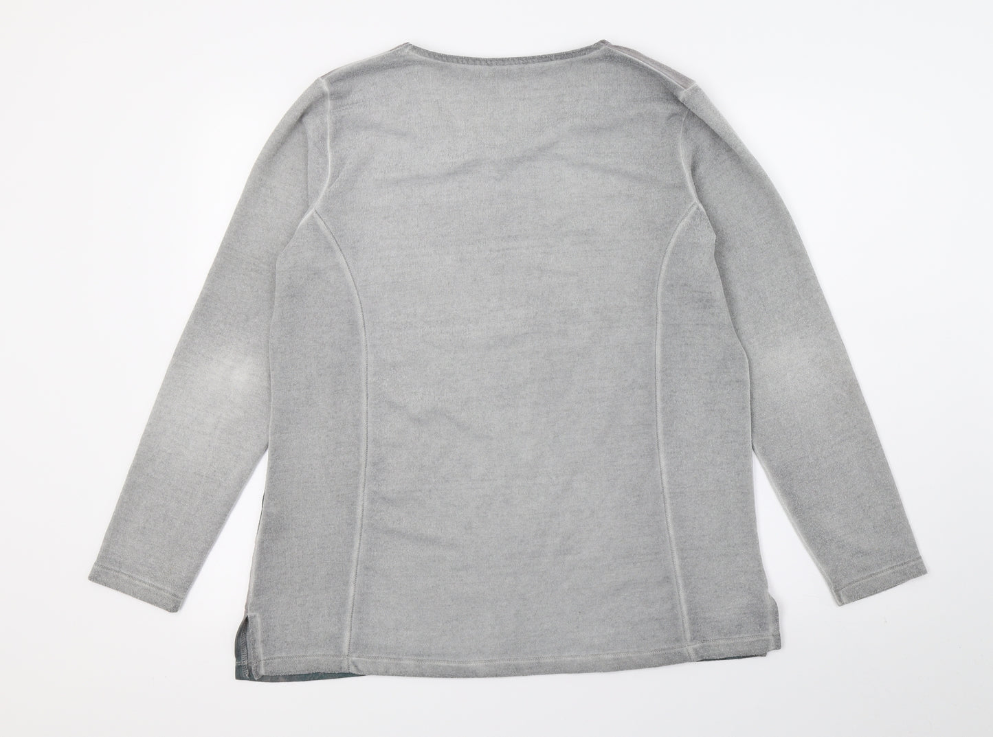 Bagoraz Womens Grey Geometric Knit Pullover Jumper Size XL