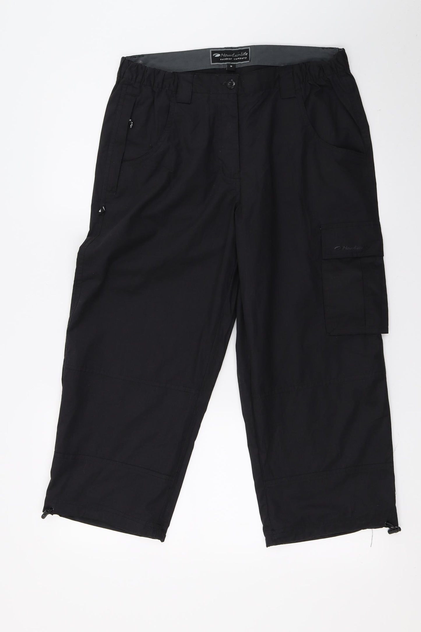 Mountain Life Womens Black   Cropped Trousers Size 10 L22 in