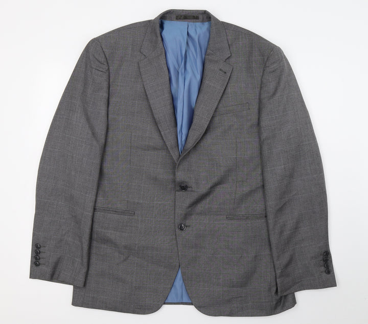 Cedar Wood State Mens Grey Check  Jacket Suit Jacket Size L