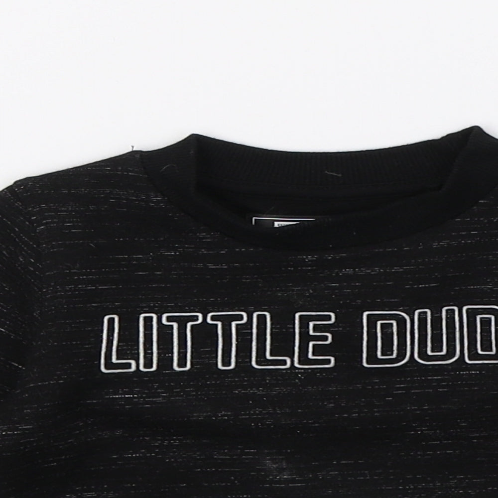 NEXT Boys Black Striped Jersey Pullover Jumper Size 3-6 Months  - Little Dude