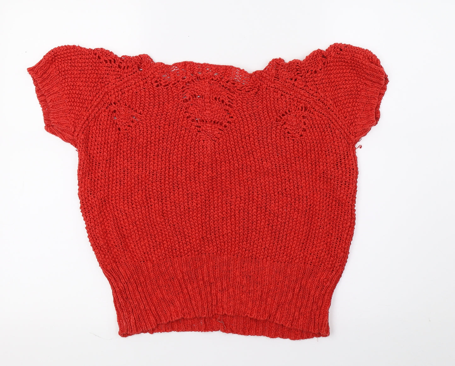 Zara Womens Red  Knit Basic T-Shirt Size M